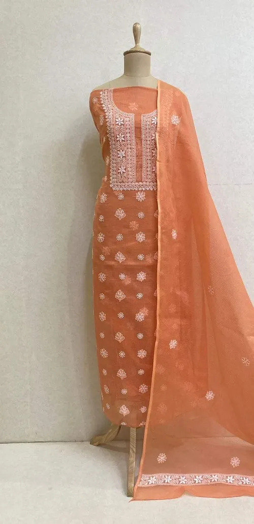 Exclusive Kota Doria Soft Cotton Unstitched Suit Set with Dupatta – Lightweight, Handcrafted Ethnic Wear for Women